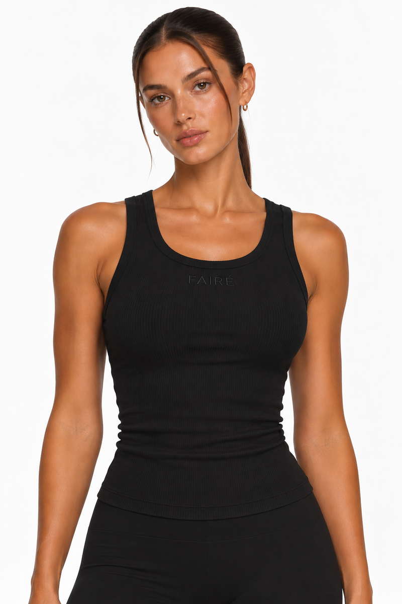 The Ultimate Ribbed Tank Black
