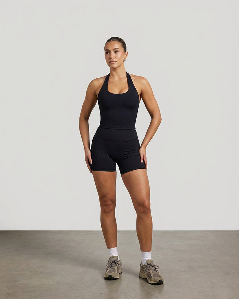 High Shine Black Shorts