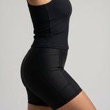 High Shine Black Shorts